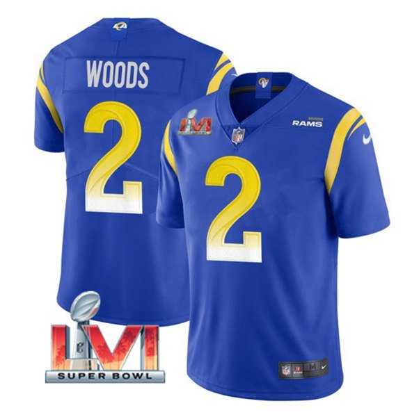 Nike Rams Men & Women & Youth 2 Robert Woods Royal 2022 Super Bowl LVI Vapor Limited Jersey,We sell and wholesale Nike Rams Men & Women & Youth 2 Robert Woods Royal 2022 Super Bowl LVI Vapor Limited Jersey on line form chian!